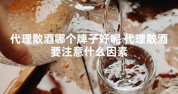 代理散酒哪个牌子好呢 代理散酒要注意什么因素